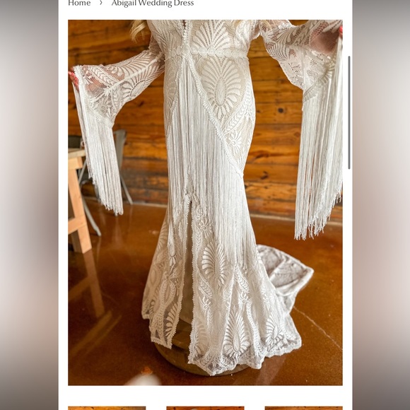 Size 16 boho/western wedding dress - Picture 2 of 8